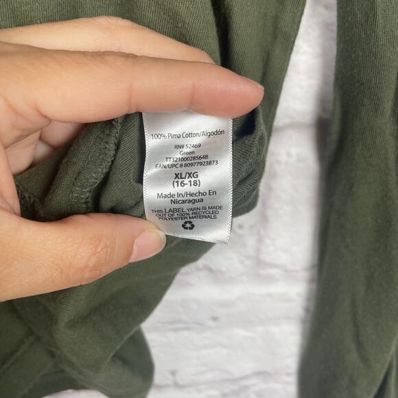 J4530 Time and Tru long sleeve t-shirt olive green size XL - Picture 3 of 6